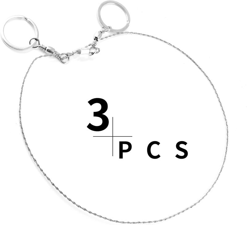 Bivethoi 3 Pack Stainless Steel Wire Emergency Saw Kit, Camping Mini Backpacking Cable Cutting String Bone Rope, Travel Chainsaw for Wood Cutting Hiking Hunting (Ring Handle) - Image 2